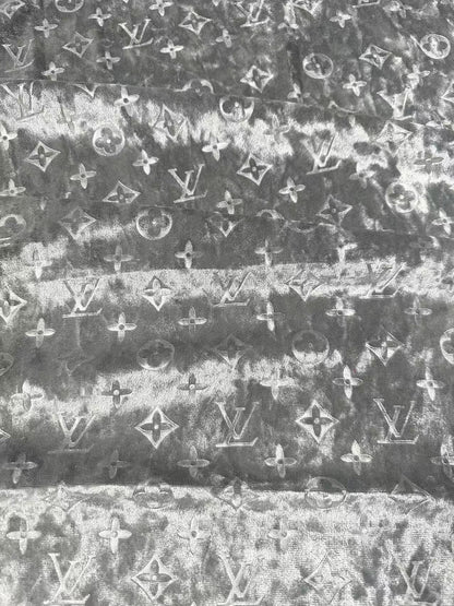 Popular Luxury LV Knitting Reflective Velvet Fabric For Handmade Sneaker,Dress Clothing and Apparel By Yard(Gray)