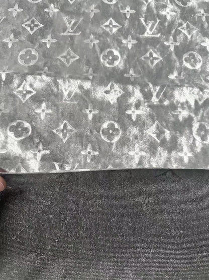 Popular Luxury LV Knitting Reflective Velvet Fabric For Handmade Sneaker,Dress Clothing and Apparel By Yard(Gray)