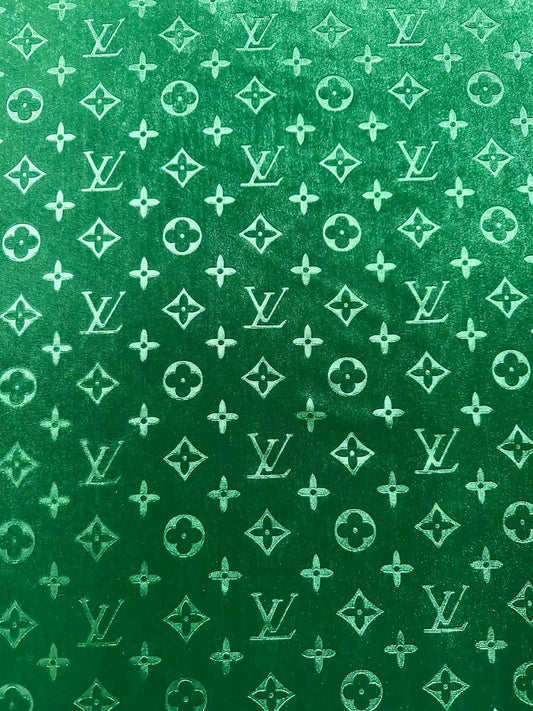 Popular Luxury LV Knitting Velvet Fabric For Handmade Sneaker,Car Upholstery and Apparel By Yard(Forest Green)