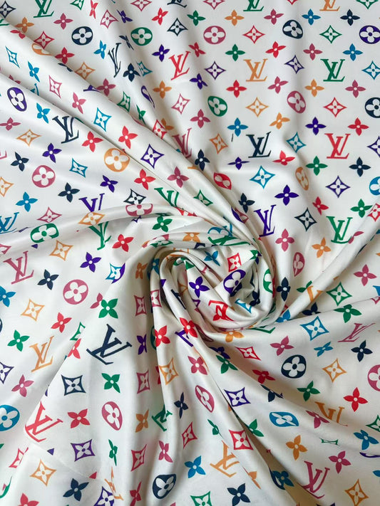Fashion Colorful LV Air Layer Knitting Cloth Fabric For Handmde Clothing ,Dress,Sneaker Handicraft By Yard