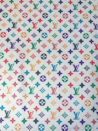 Fashion Colorful LV Air Layer Knitting Cloth Fabric For Handmde Clothing ,Dress,Sneaker Handicraft By Yard