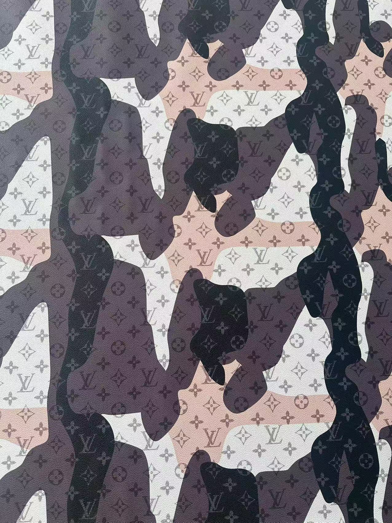 Fashion Splicing Design LV Leather Fabric For Handmade Shoes, Upholstery Handicraft Goods By Yard