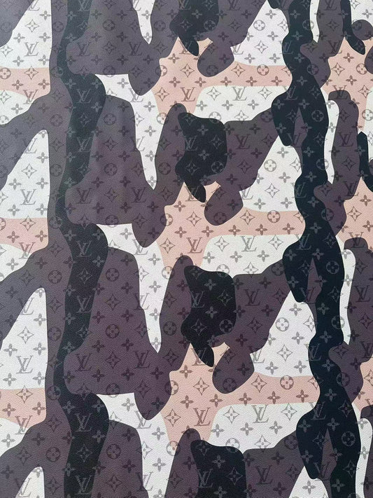 Fashion Splicing Design LV Leather Fabric For Handmade Shoes, Upholstery Handicraft Goods By Yard
