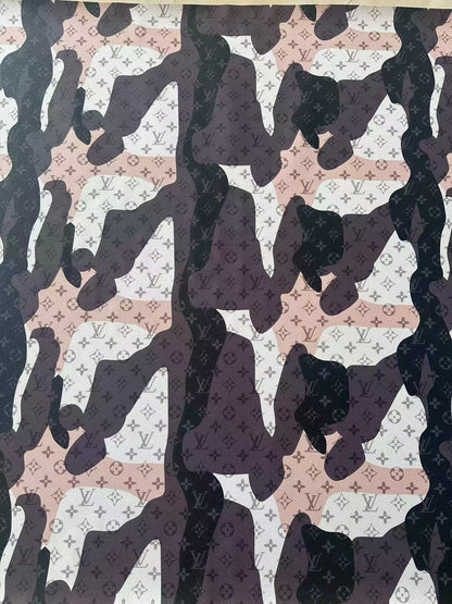 Fashion Splicing Design LV Leather Fabric For Handmade Shoes, Upholstery Handicraft Goods By Yard