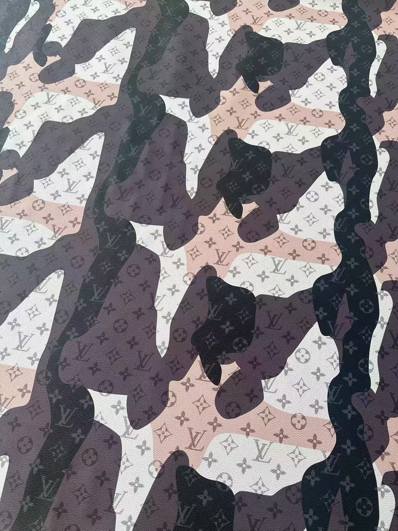 Fashion Splicing Design LV Leather Fabric For Handmade Shoes, Upholstery Handicraft Goods By Yard