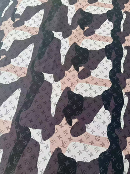 Fashion Splicing Design LV Leather Fabric For Handmade Shoes, Upholstery Handicraft Goods By Yard