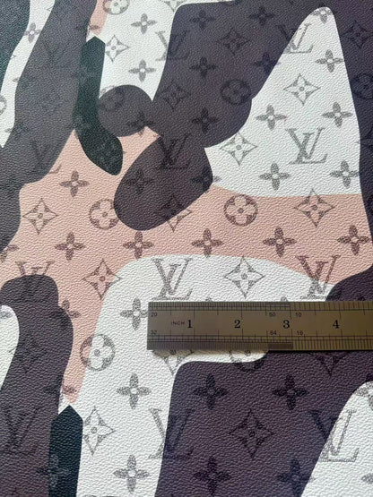 Fashion Splicing Design LV Leather Fabric For Handmade Shoes, Upholstery Handicraft Goods By Yard