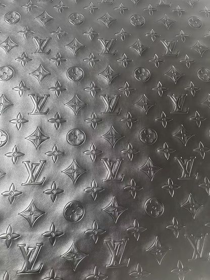 Craft 2.5 Inch LV Black Embossed Leather For Handmade Upholstery,Shoes Goods By Yard