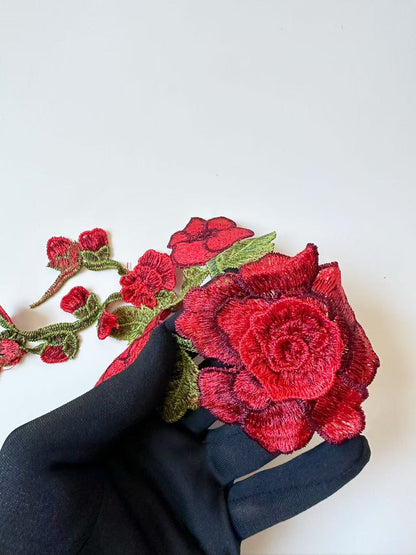 Craft 1 Pieces Embroidery Flower Patches For Handmade DIY Clothing ,Shoes Goods