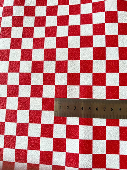 Fashion 18MM Black With Red Plaid Leather For Handmade Goods