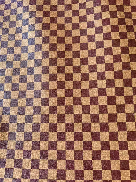 Fashion 18MM Brown Plaid Leather For Handmade Goods