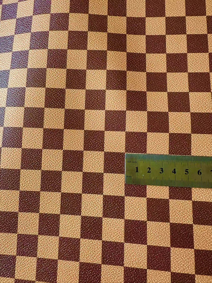 Fashion 18MM Brown Plaid Leather For Handmade Goods