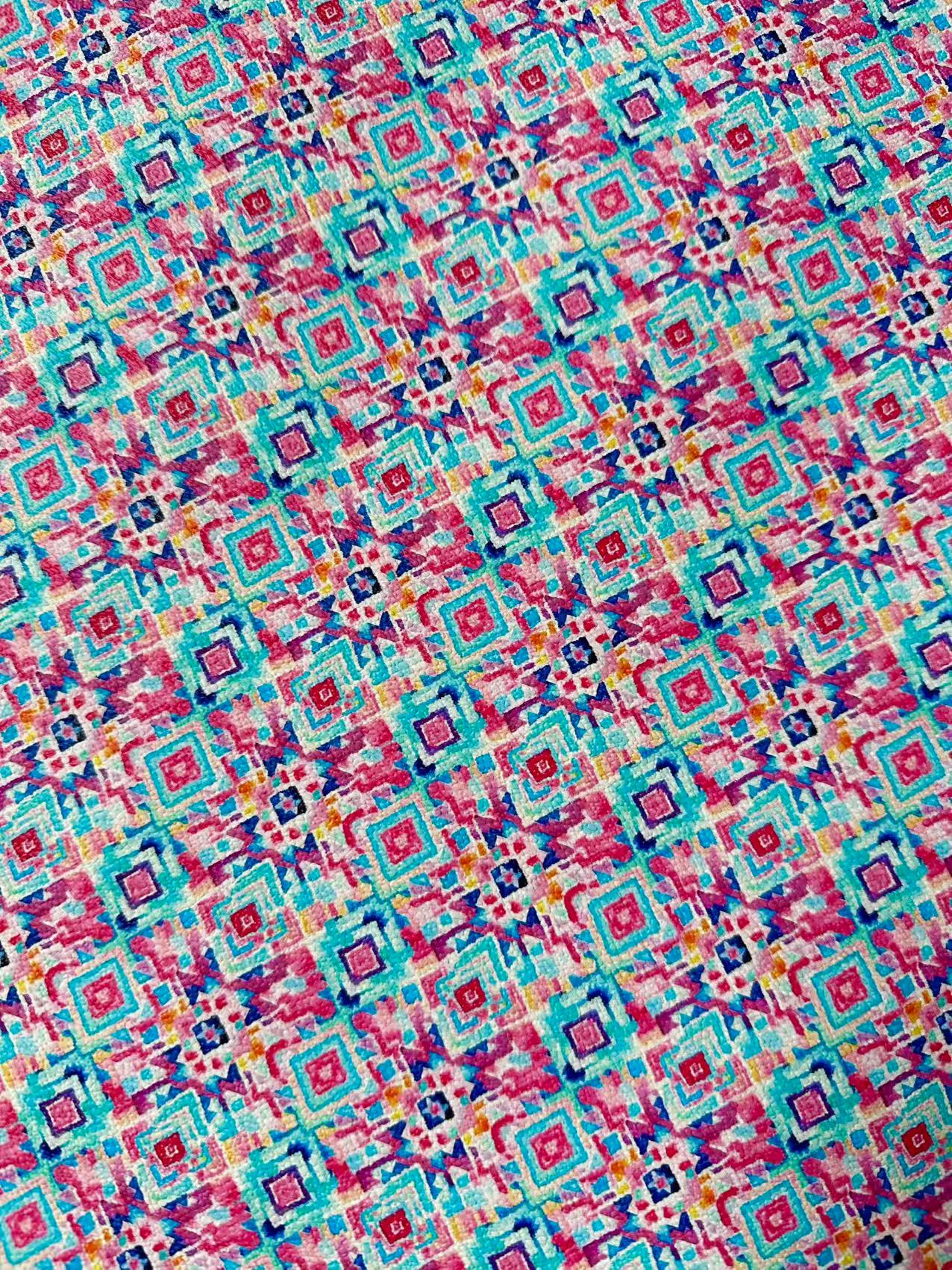 Craft Geometry Colorful Leather Fabric For Handmade Goods