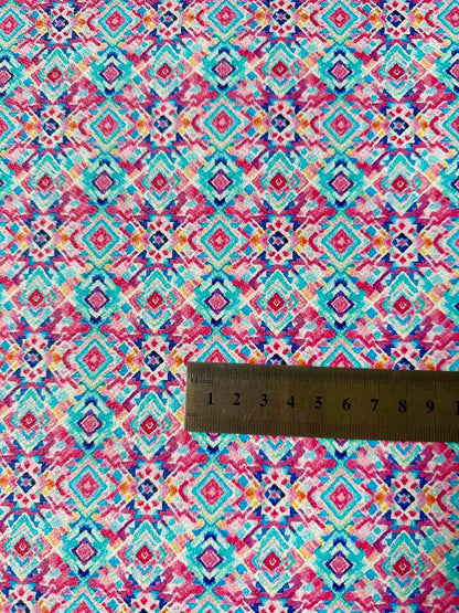 Craft Geometry Colorful Leather Fabric For Handmade Goods