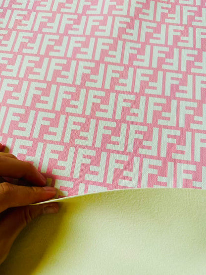 Classic Leather Crafting Fabric For Handmade Handicrafts By Yards (Pink)