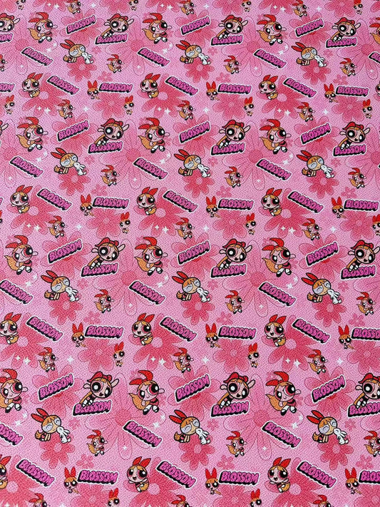 Fashion The Powerpuff Girls Blossom Leather For Handmade Sneaker,Upholstery Handicraft Goods By Yard