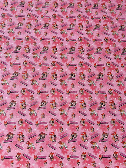 Fashion The Powerpuff Girls Blossom Leather For Handmade Sneaker,Upholstery Handicraft Goods By Yard