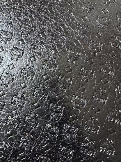 Classic Black Embossed Leather Case Fabric For Handmade Bag ,Shoes Handicraft Fabric By Yard