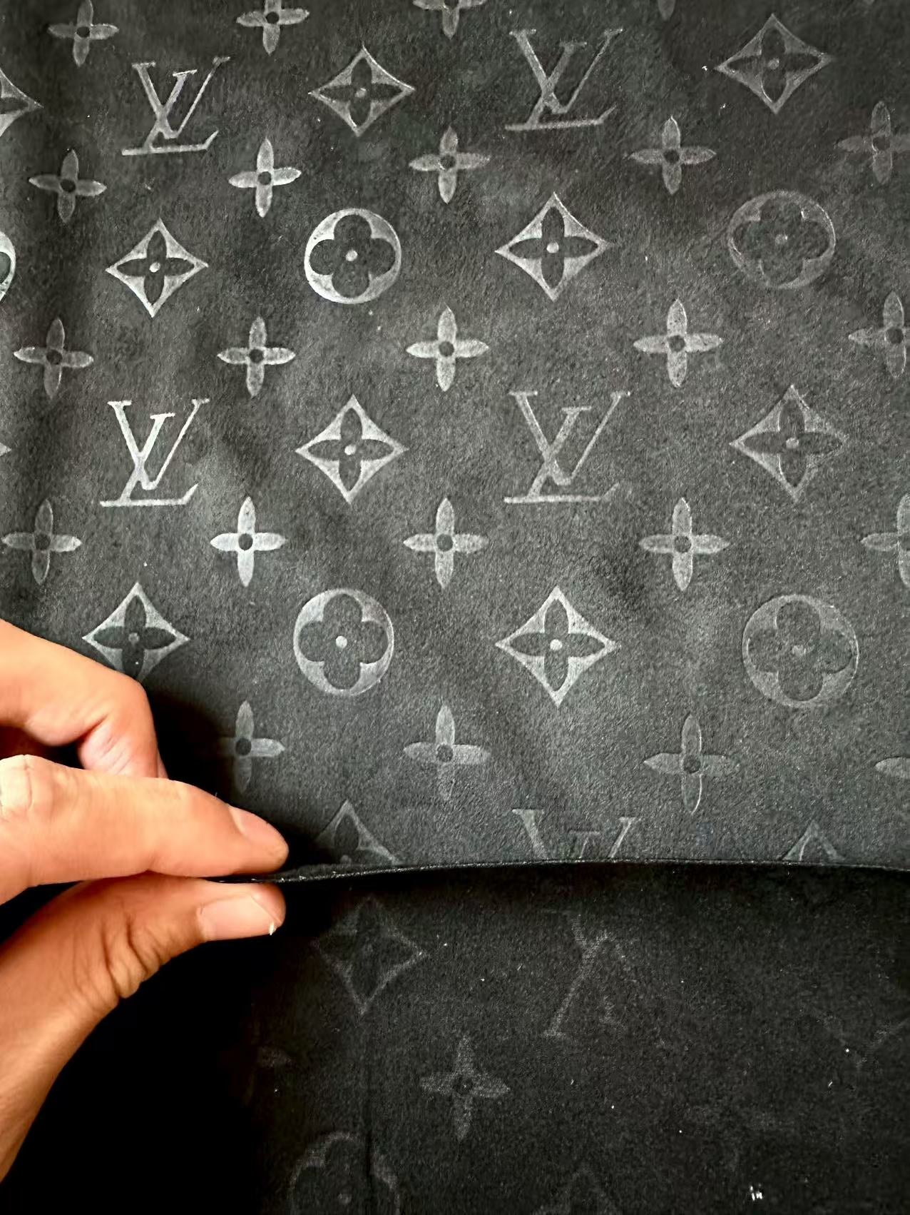 Craft LV Suede Fabric For Handmade Sneaker,Car Upholstery and Apparel By Yard(Black)
