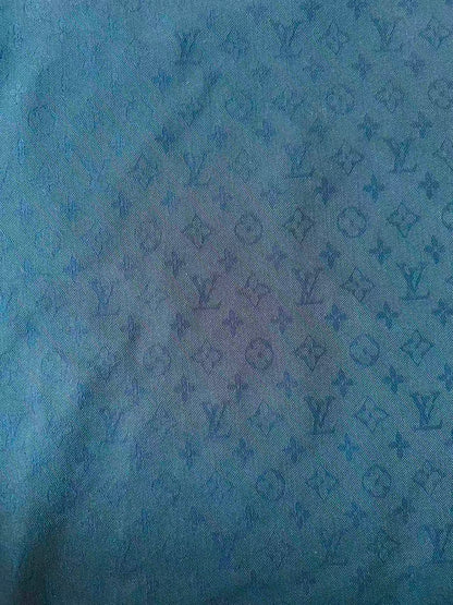 Craft Navy Blue LV Jacquard Denim Cloth Fabric For Handmade Apparel,Sneaker Goods By Yard