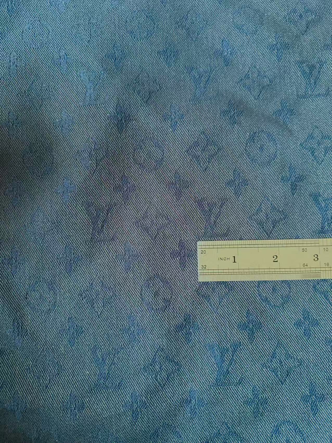Craft Navy Blue LV Jacquard Denim Cloth Fabric For Handmade Apparel,Sneaker Goods By Yard