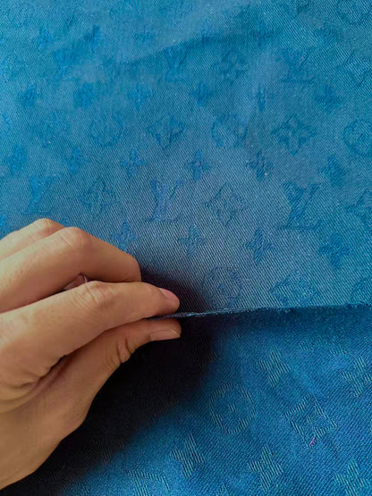 Craft Navy Blue LV Jacquard Denim Cloth Fabric For Handmade Apparel,Sneaker Goods By Yard