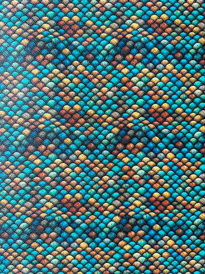 Fashion Fish Scales Design Leather Fabric For Handmade Handicraft Goods By Yard