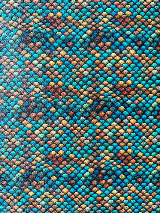Fashion Fish Scales Design Leather Fabric For Handmade Handicraft Goods By Yard