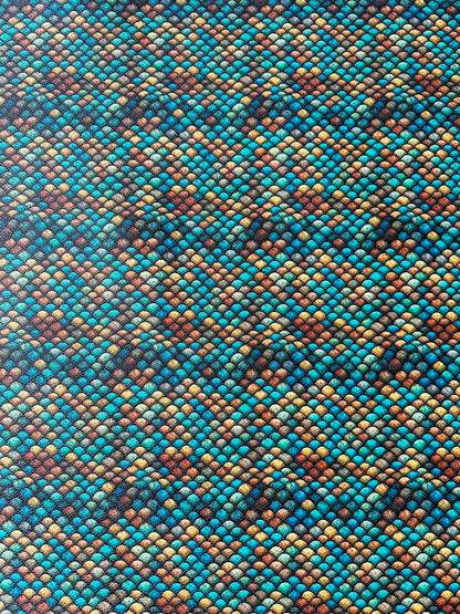Fashion Fish Scales Design Leather Fabric For Handmade Handicraft Goods By Yard