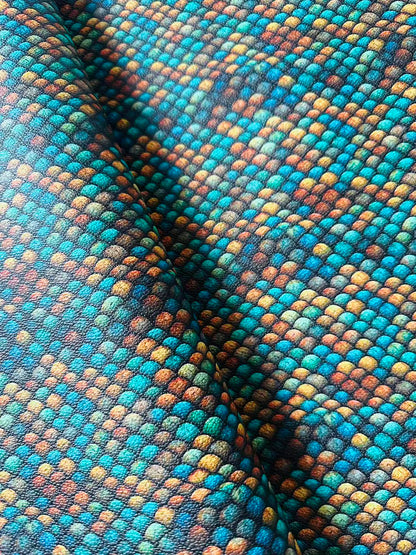 Fashion Fish Scales Design Leather Fabric For Handmade Handicraft Goods By Yard