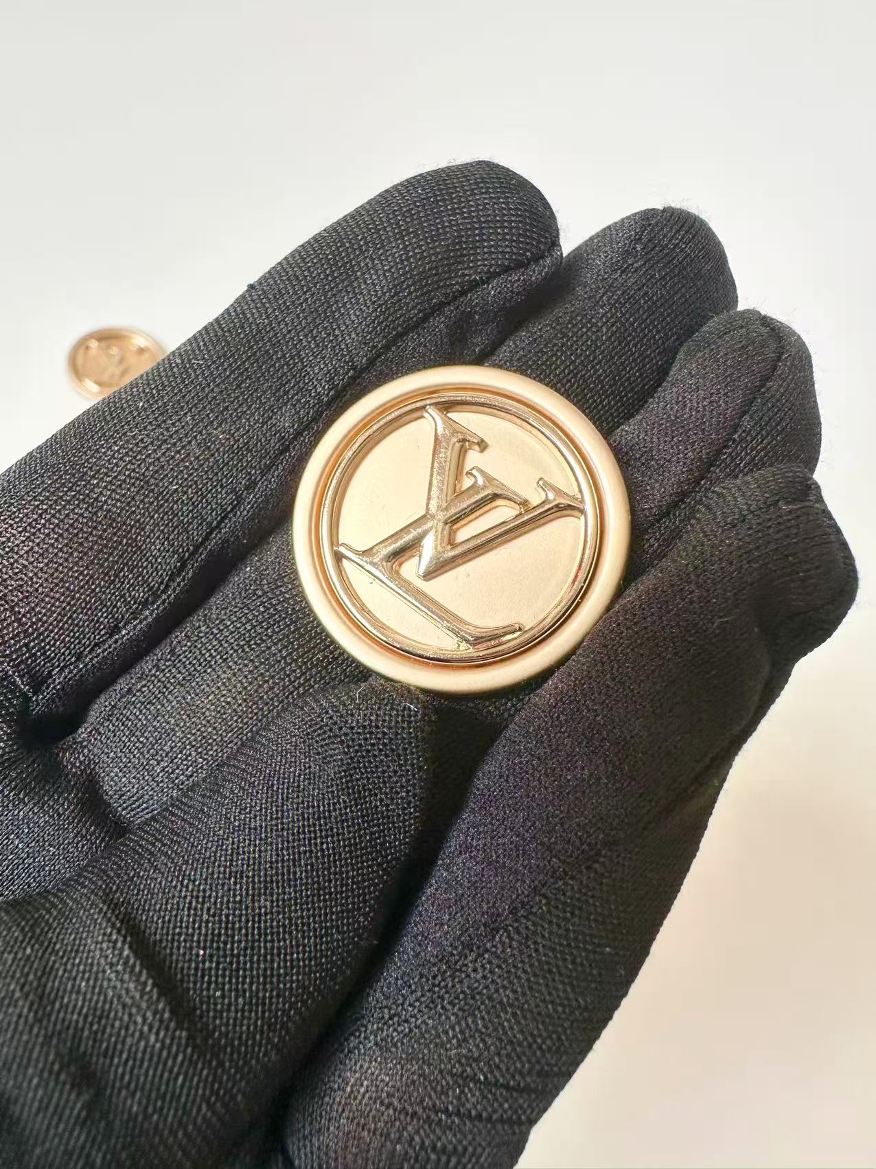 1 PC 1.25" Big Size LV Handicraft Button Metal Material For Apparel Jacket (Rose Gold)
