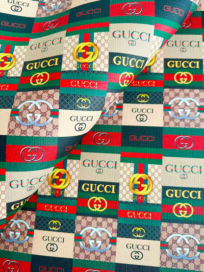 Craft Gucci Splicing Design Leather Fabric For Handmade Sneaker,Bag upholstery Goods By Yard