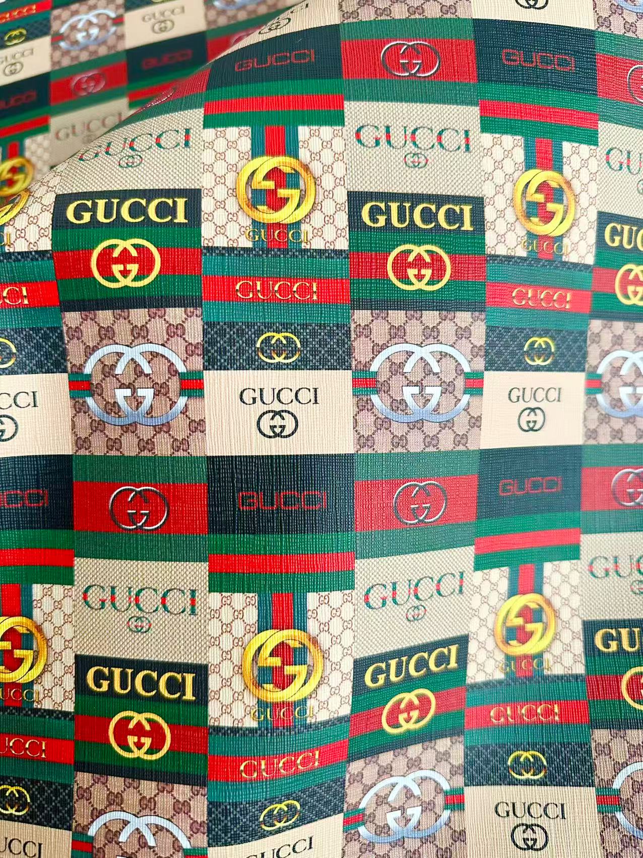 Craft Gucci Splicing Design Leather Fabric For Handmade Sneaker,Bag upholstery Goods By Yard