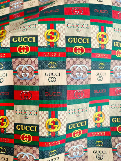 Craft Gucci Splicing Design Leather Fabric For Handmade Sneaker,Bag upholstery Goods By Yard