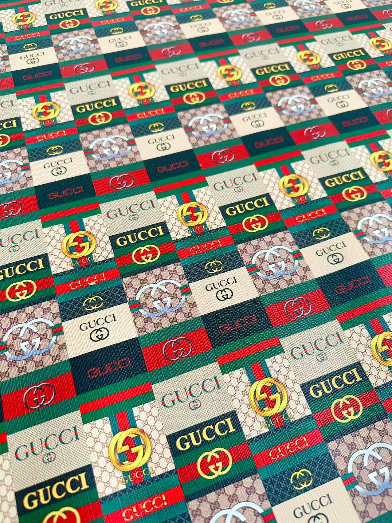 Craft Gucci Splicing Design Leather Fabric For Handmade Sneaker,Bag upholstery Goods By Yard