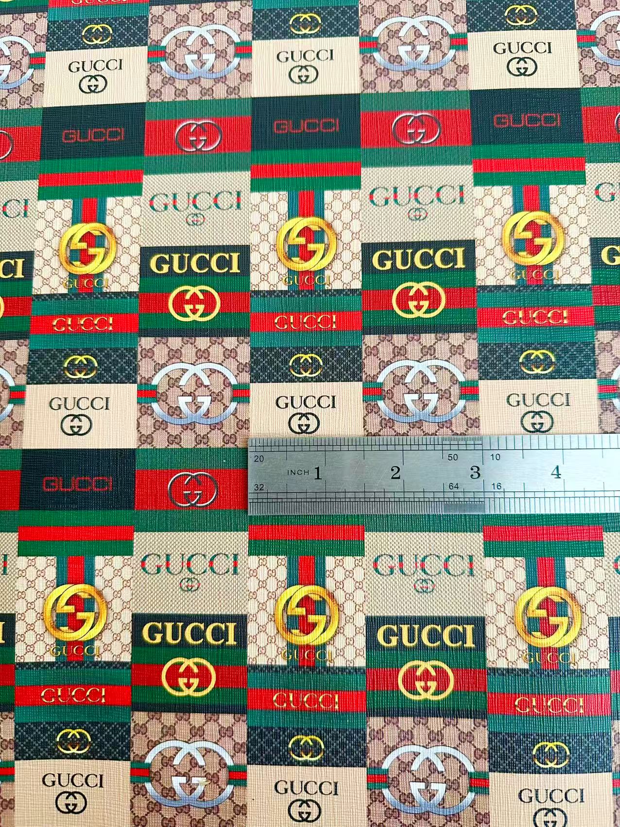Craft Gucci Splicing Design Leather Fabric For Handmade Sneaker,Bag upholstery Goods By Yard