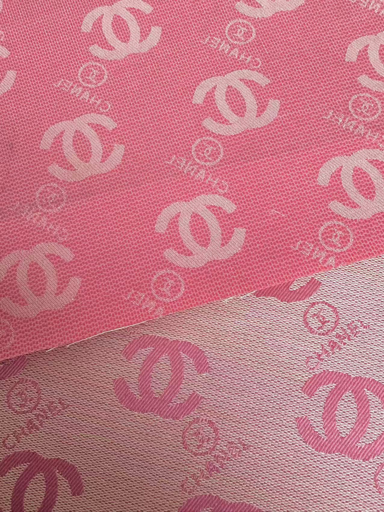 Classic Pink Chanel Jacquard Cloth Fabric For Handmade Clothing ,Bags ,Shoes, Hat Upholstery By Yards