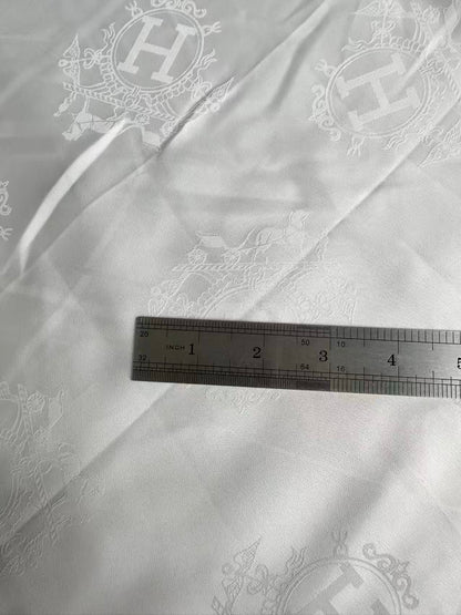 Craft Hermes White Silk Jacquard Cloth Fabric For Handmade Handicraft Goods