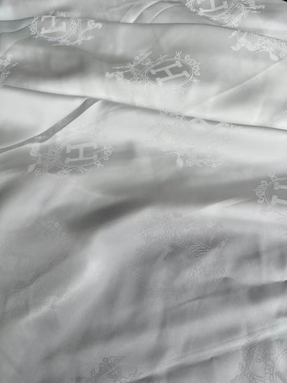 Craft Hermes White Silk Jacquard Cloth Fabric For Handmade Handicraft Goods