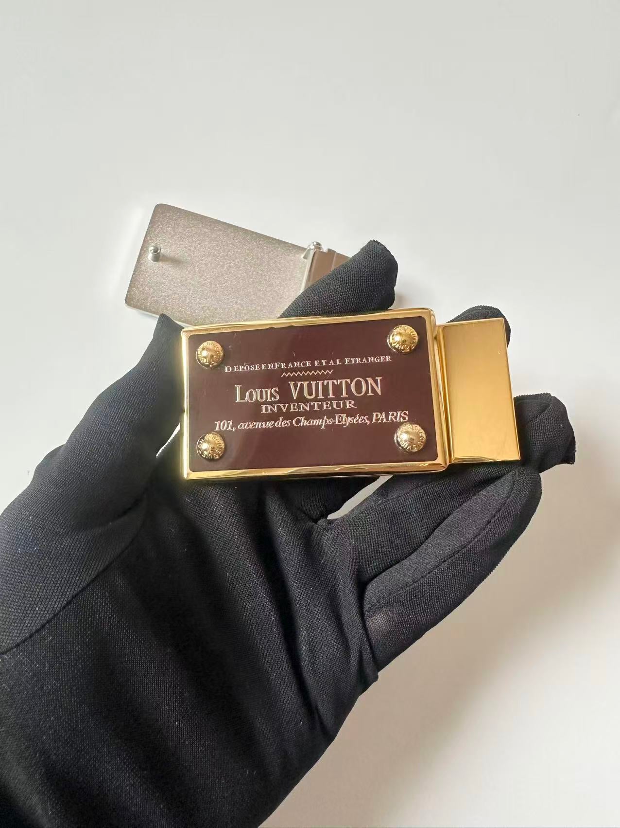 Craft 3.5CM Copper LV Belt Buckle For Handmade Change Belt