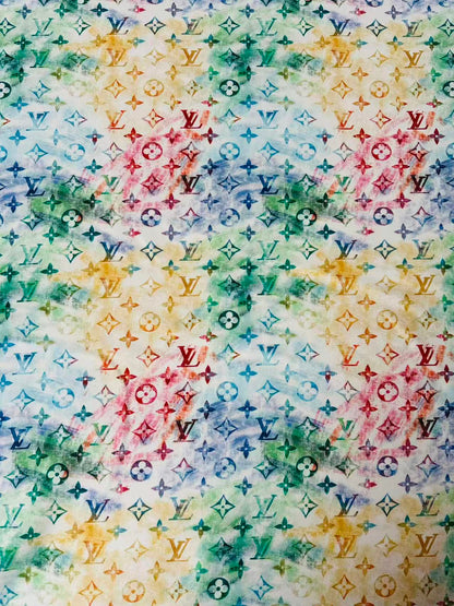 Craft Colorful Crayon LV Cotton With Polyester Cloth Fabric For DIY Handicraft Apparel