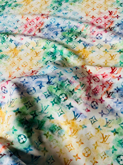 Craft Colorful Crayon LV Cotton With Polyester Cloth Fabric For DIY Handicraft Apparel