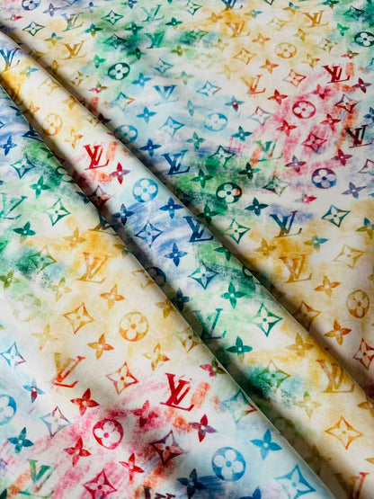 Craft Colorful Crayon LV Cotton With Polyester Cloth Fabric For DIY Handicraft Apparel