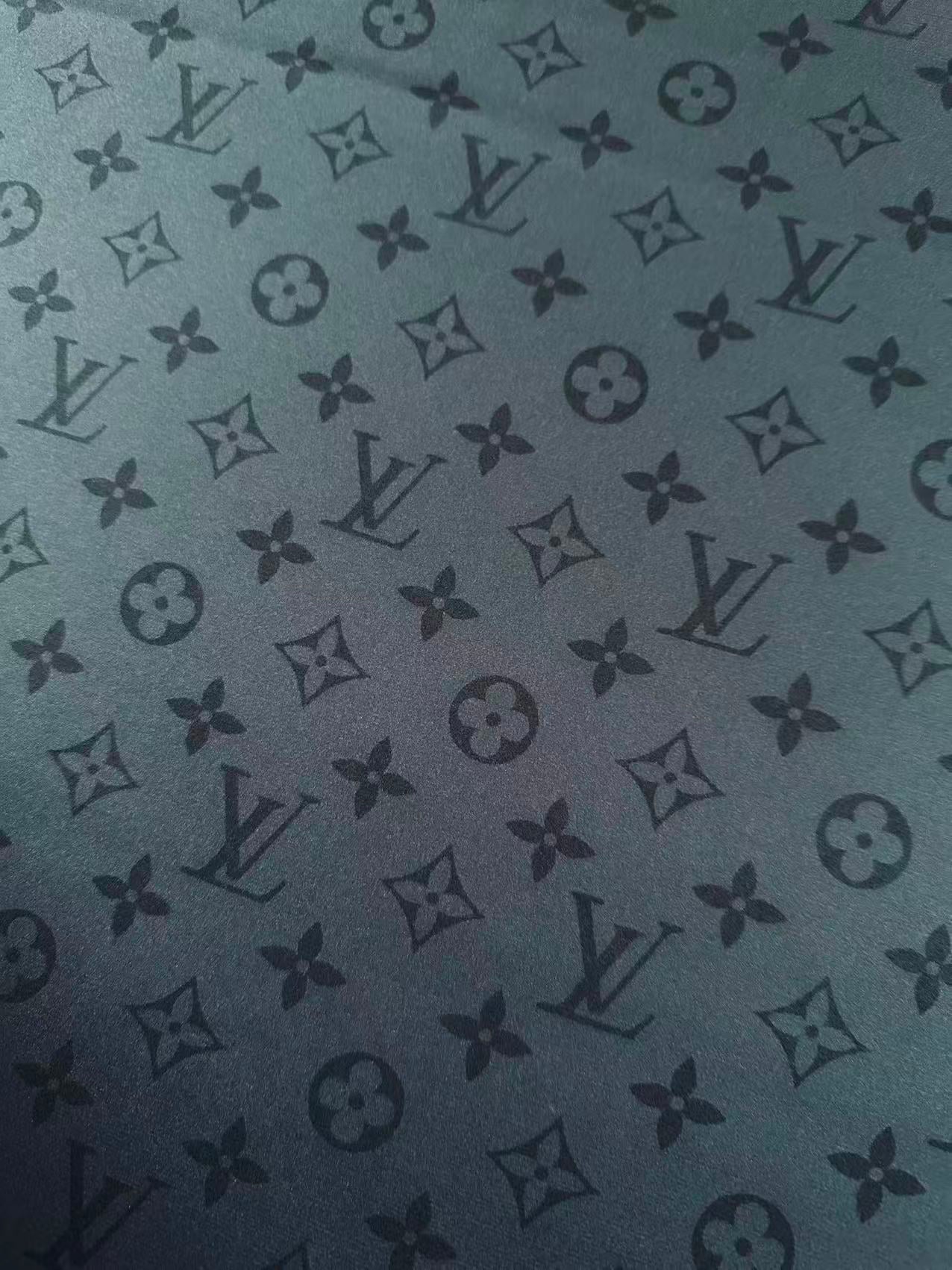 Craft LV Black Silk Printing Cloth Fabric For Handmade Handicraft Goods By Yard