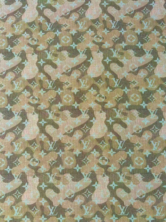 Fashion Cotton with Polester Cloth Fabric , LV Camouflage Design Fabric for Handmade Clothing By Yard