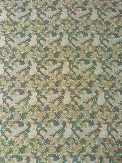 Fashion Cotton with Polester Cloth Fabric , LV Camouflage Design Fabric for Handmade Clothing By Yard