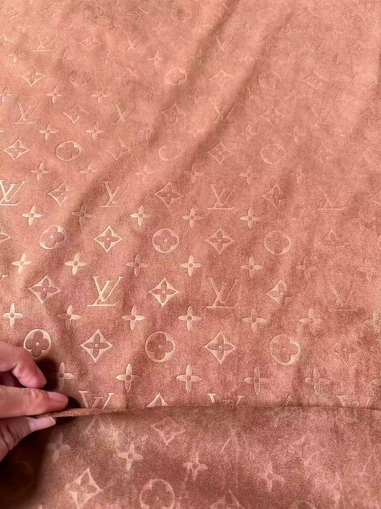 Craft LV Suede Fabric For Handmade Sneaker,Car Upholstery and Apparel By Yard(Brown)