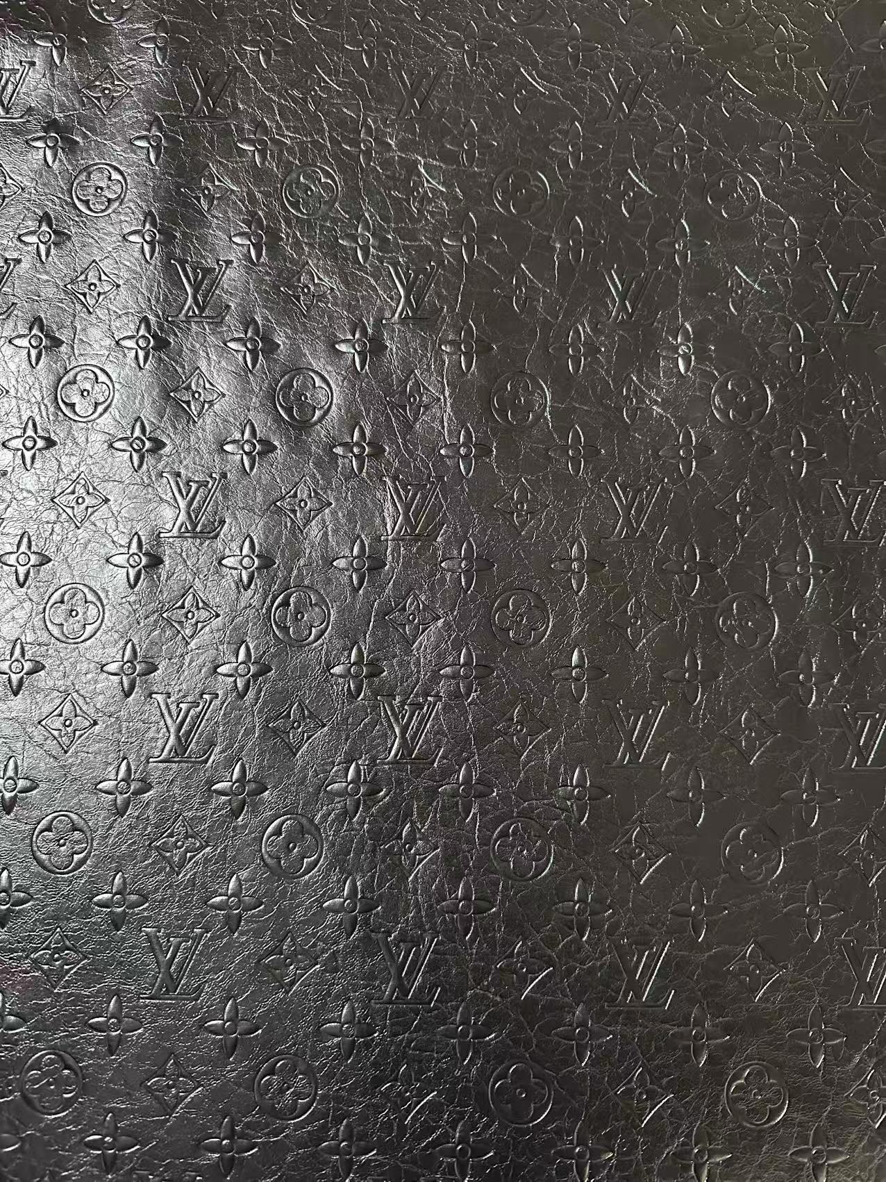 Craft LV Elephant Texture Leather Fabric For Handmade Sneaker ,Shoes,Bag ,Handicraft Goods (Black)