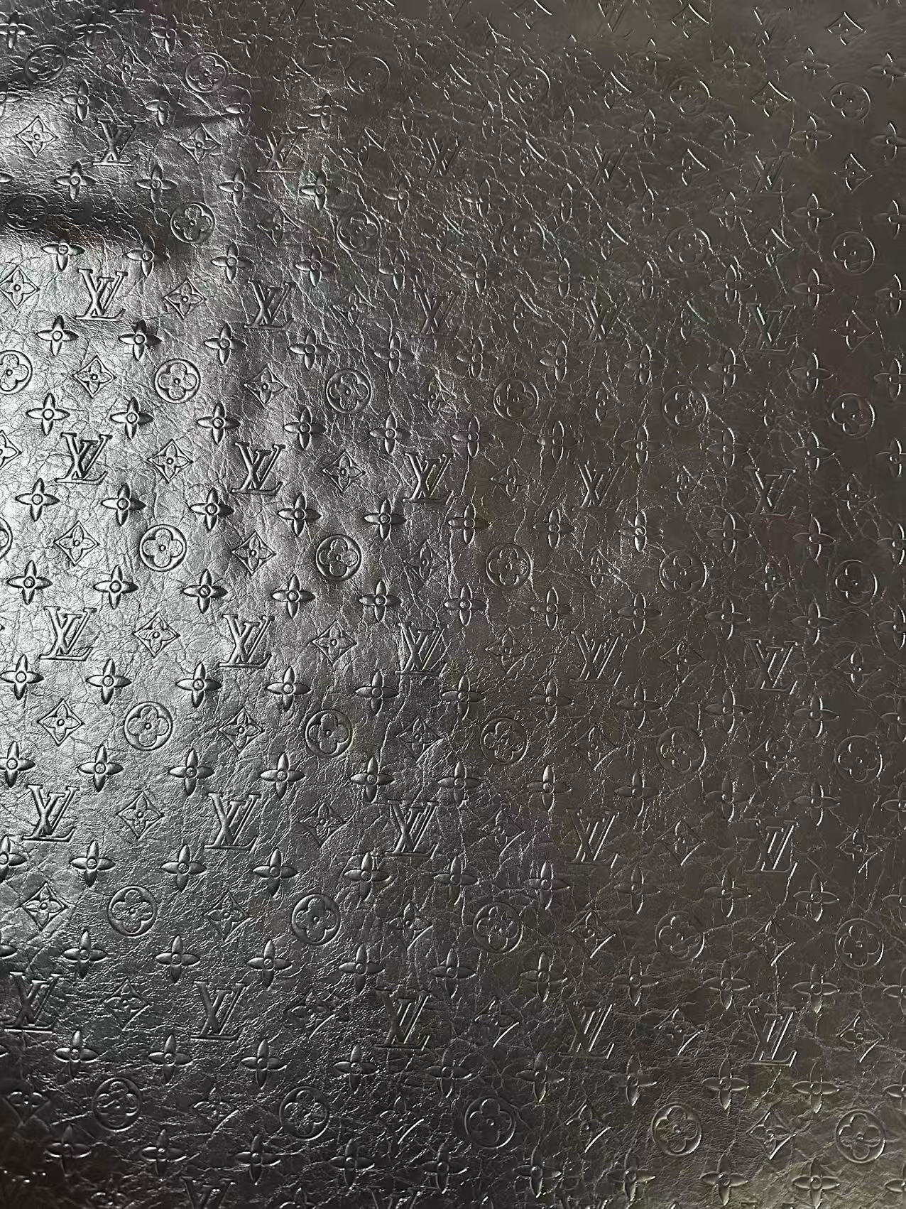 Craft LV Elephant Texture Leather Fabric For Handmade Sneaker ,Shoes,Bag ,Handicraft Goods (Black)