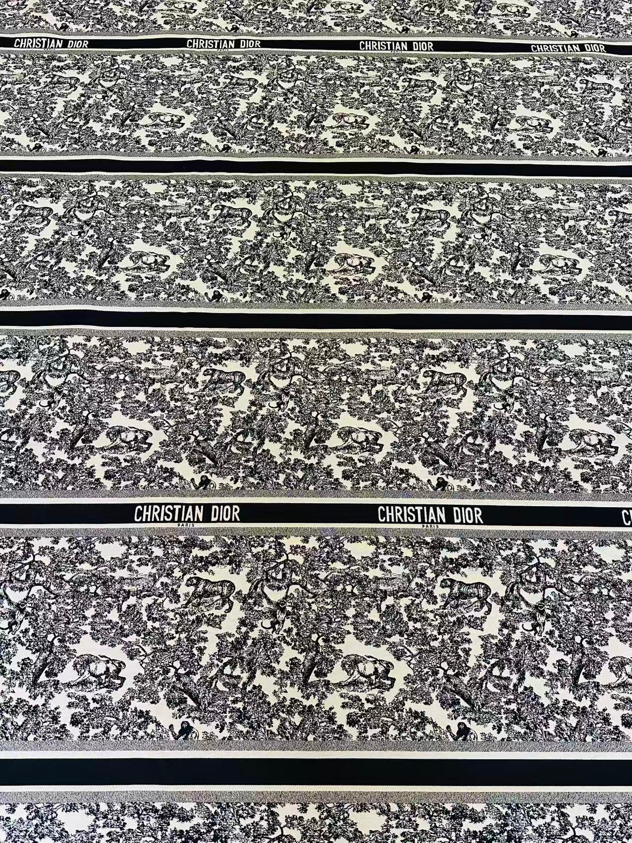 Best Quality Dior With Animal Canvas Jacquard Cloth Fabric For Handmade Sewing ,Furniture,Upholstery Goods By Yard (Black)